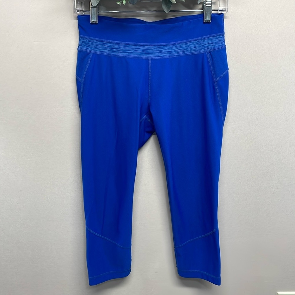 T By Talbots Tech  Stretch Crop Leggings Blue SP